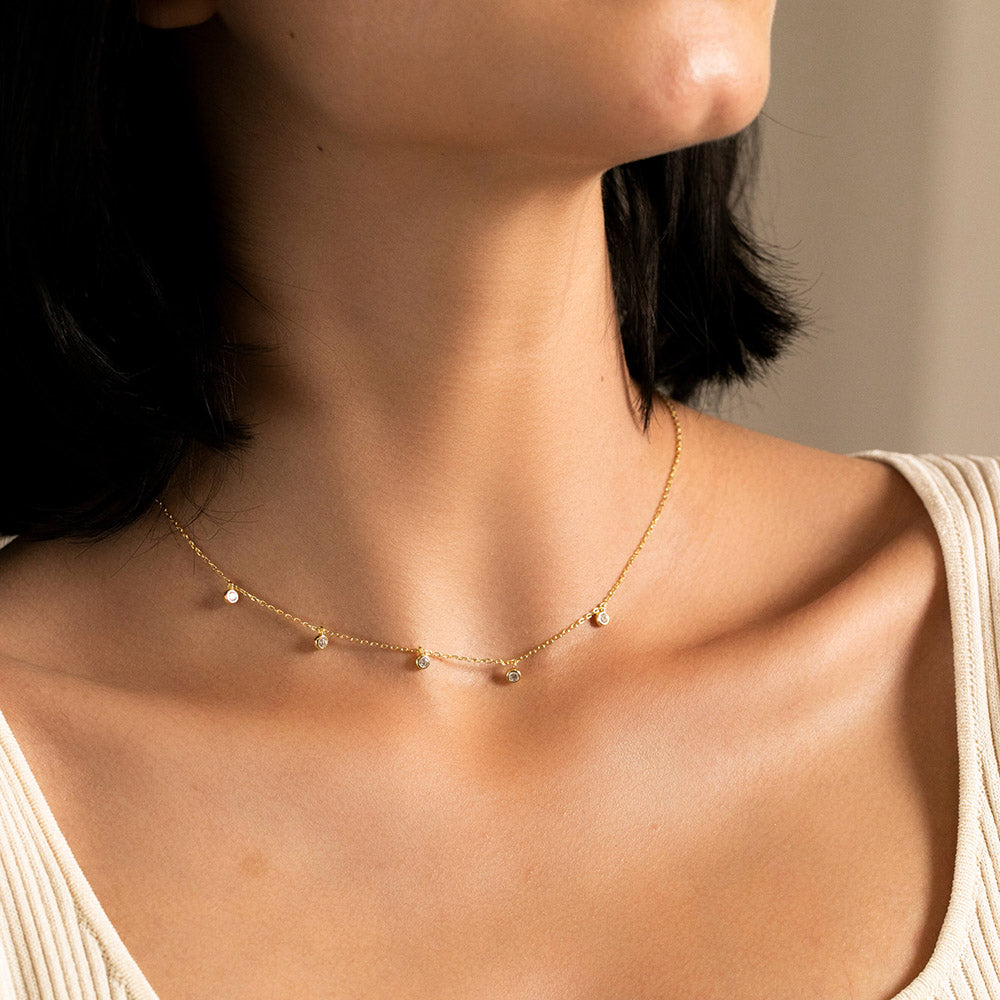 Tiny Cubic Zirconia Pendant Necklace Christmas Gifts