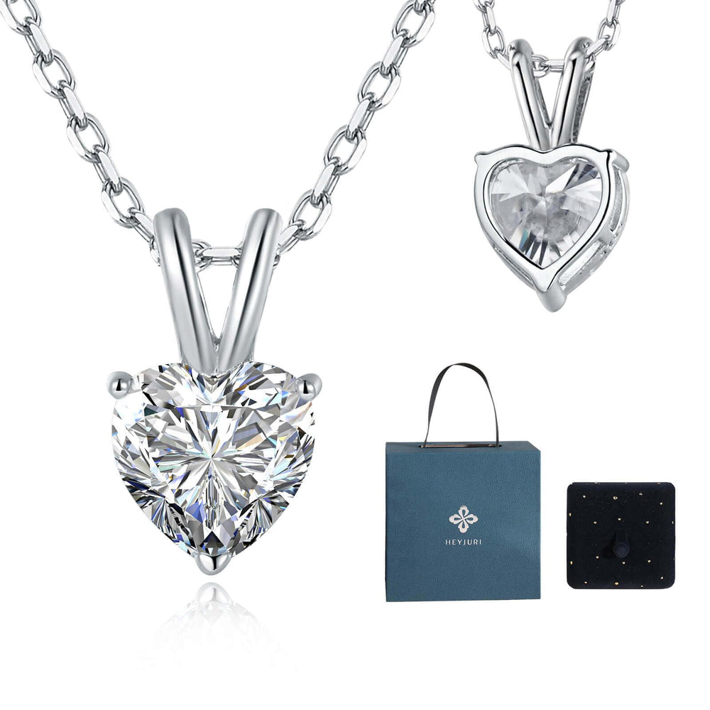 Dazzling Moissanite Necklace Forever Love Heart Necklaces