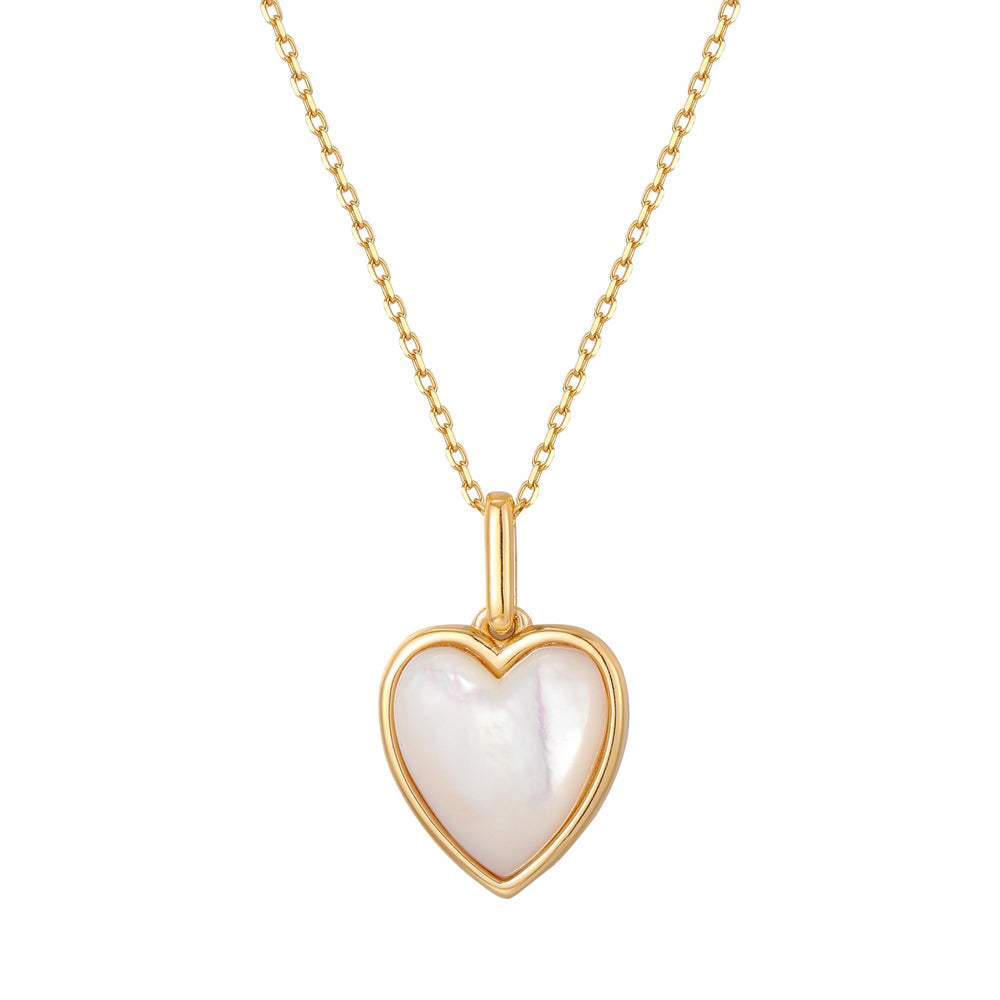 Mother of Pearl Heart Pendant Necklace
