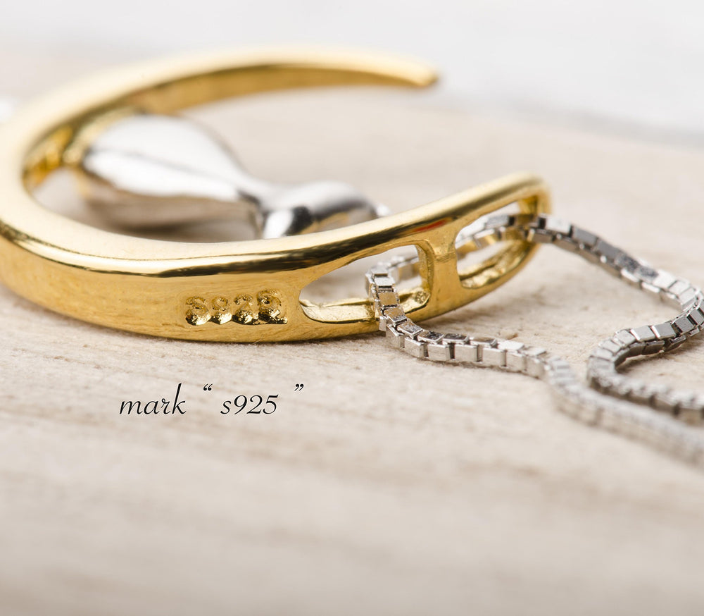 S.Leaf Sterling Silver Cat Moon Necklace