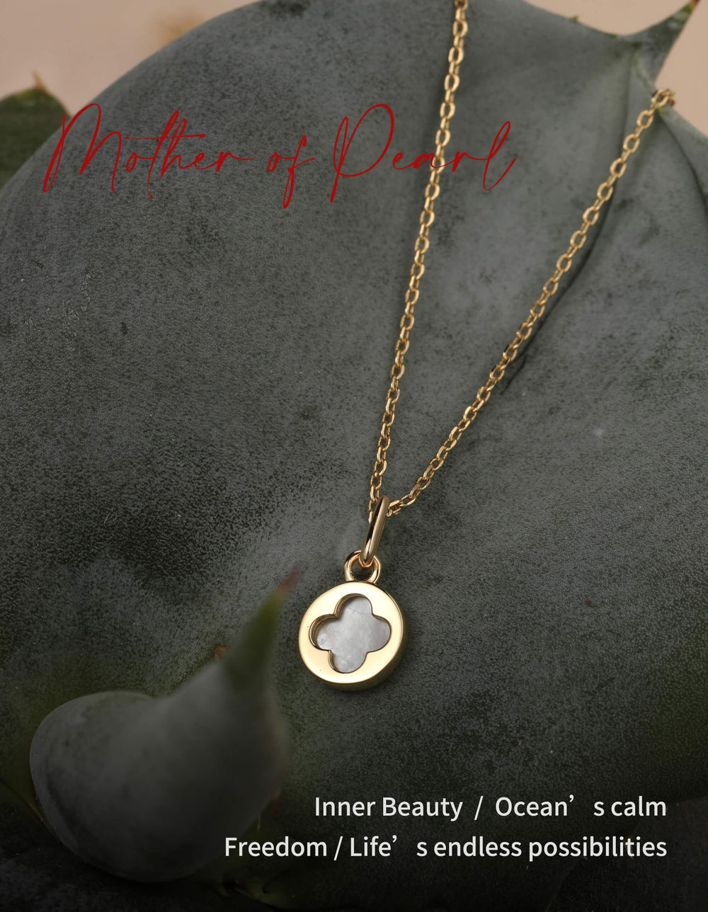 12mm Mother of Pearl Round Pendant Necklace