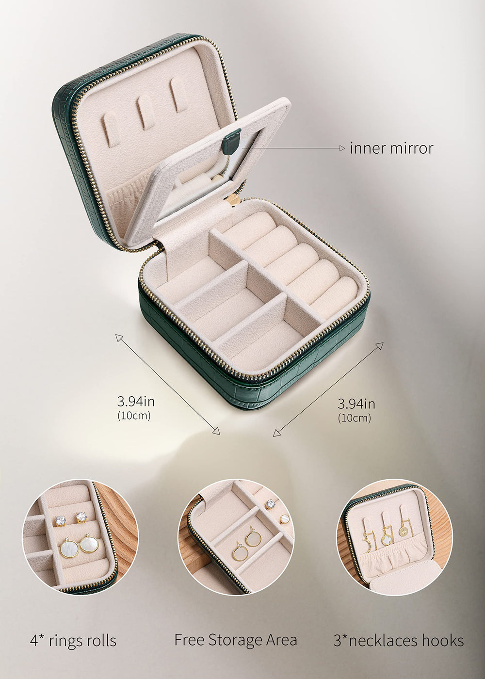 S.Leaf Travel Jewelry Organizer Boxes for Women Small Portable