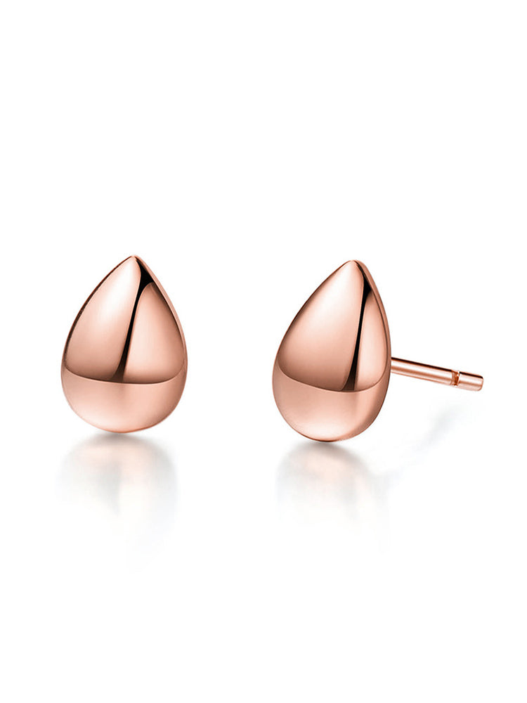 Water drops dainty earrings rose gold