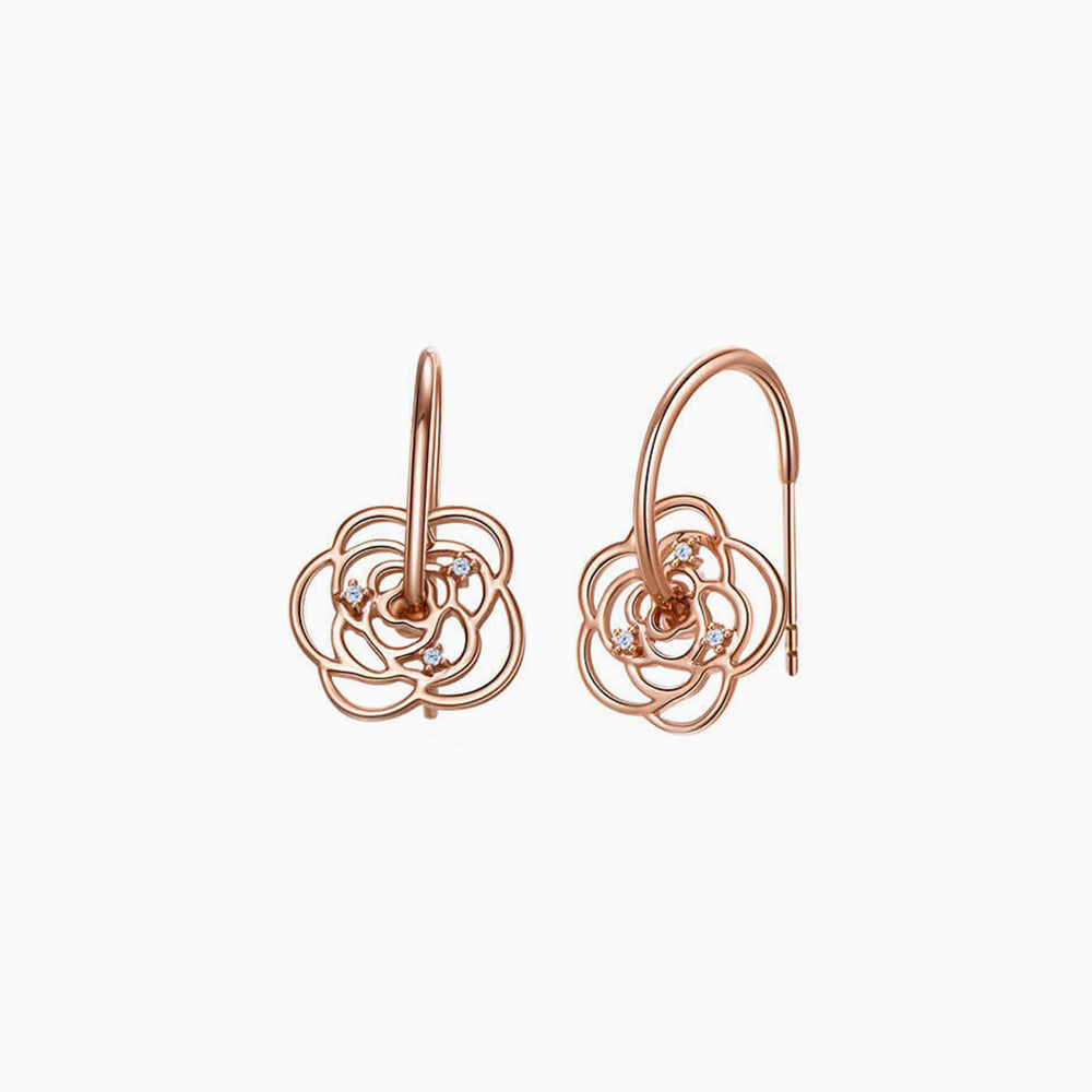 Camellia Half Hoop Earrings for women