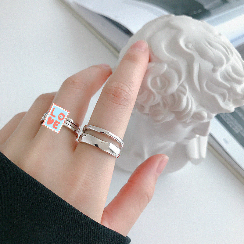 Miniamlist Layered Ring Women Open Rings