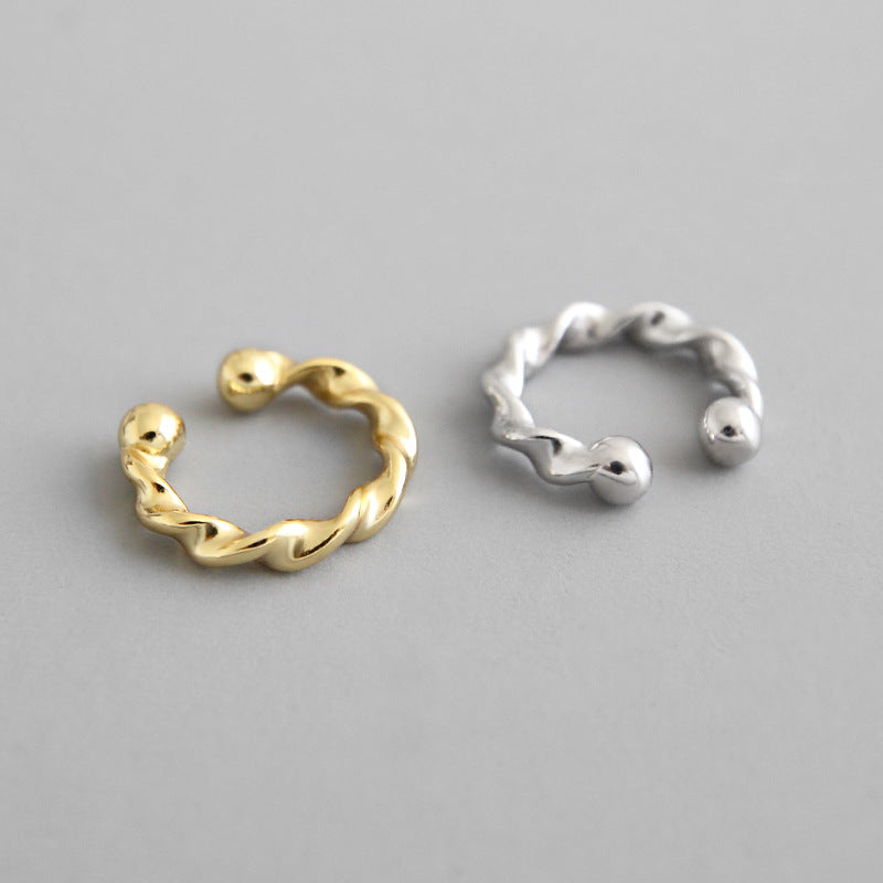 Hemp pattern ear cuff earrings Clip on Earrings Non Piercing Cartilage Earrings