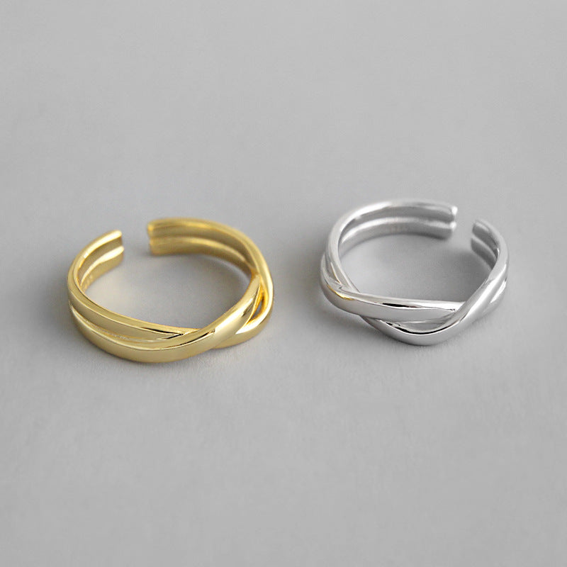 Women Interwoven Ring 925 sterling silver