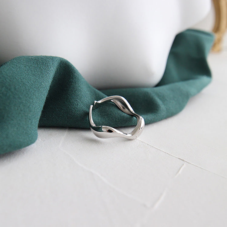 sterling silver adjustable Irregular Ring for women