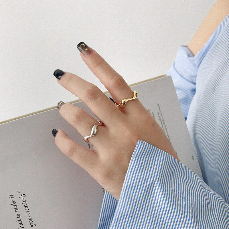 Adjustable Irregular Wave Ring Sterling silver
