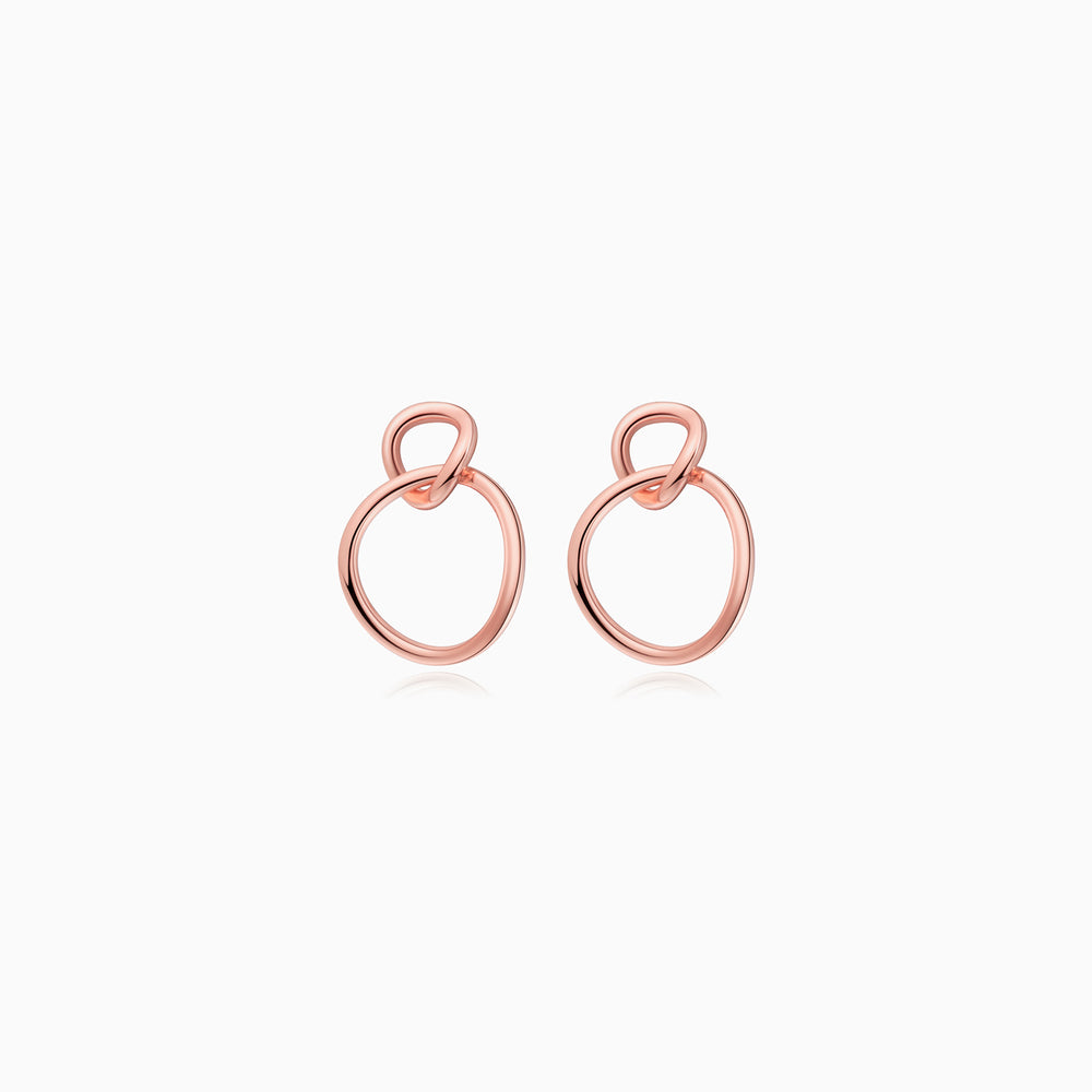 double circle earrings rose gold simple earrings