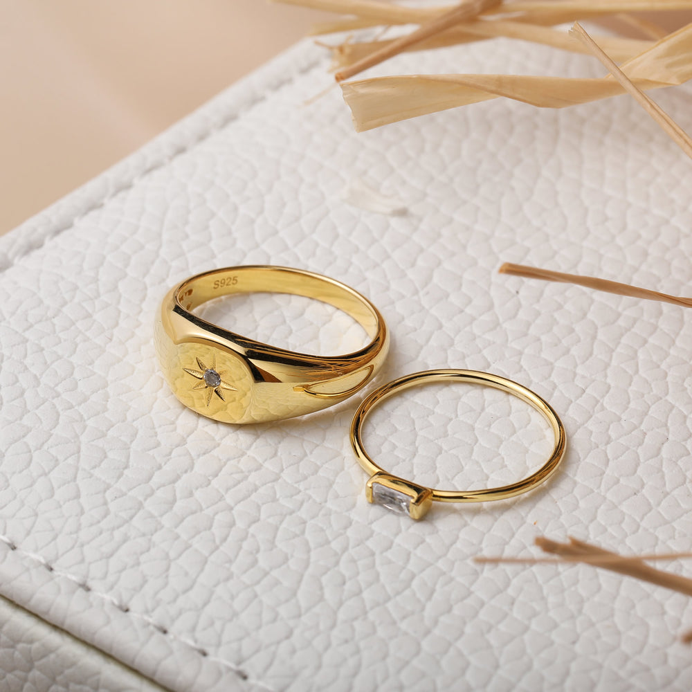 dainty star ring gold