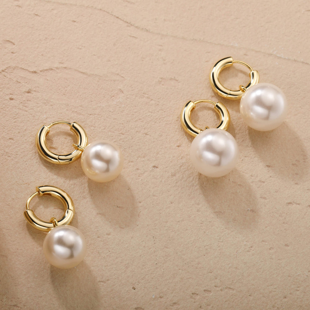 Round Swarov-Pearl Hoop Earrings