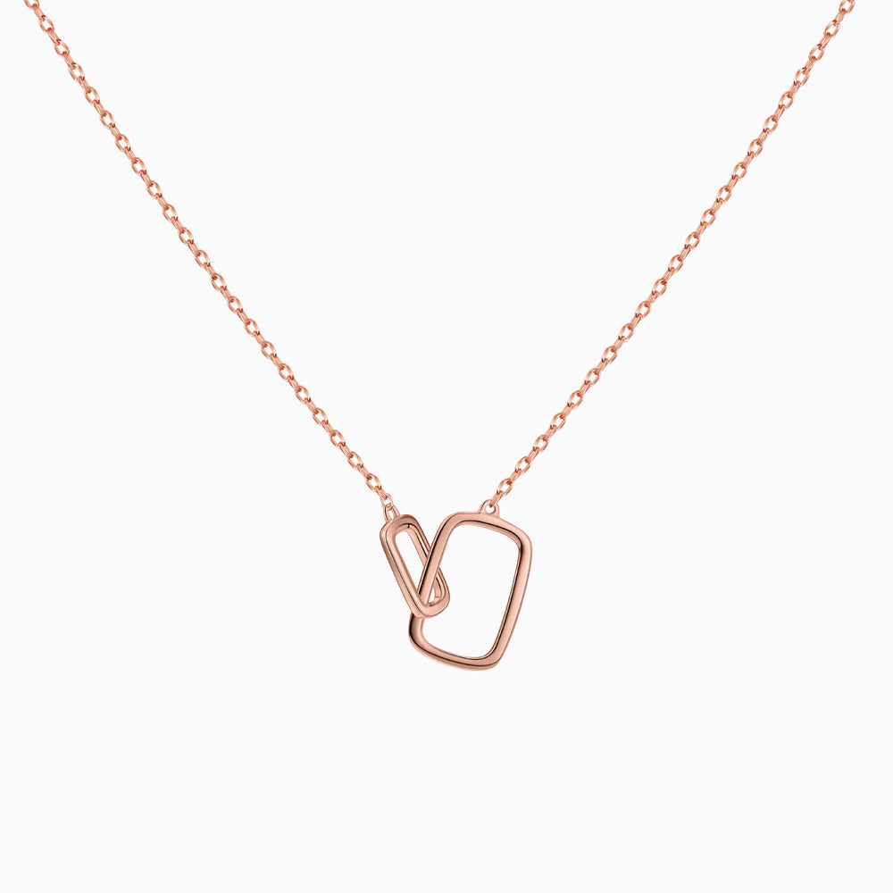 Interlocking Square Pendant Necklace