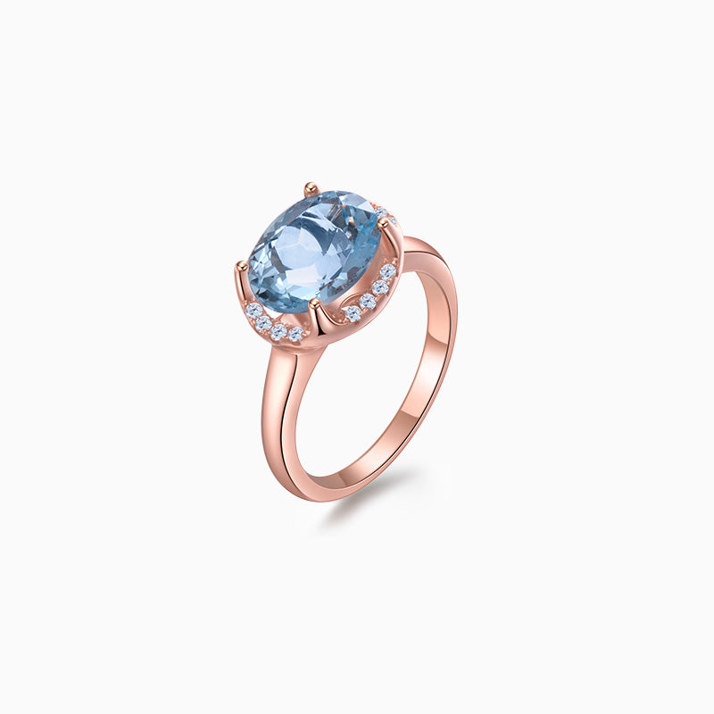 London Blue Topaz Ring rose gold