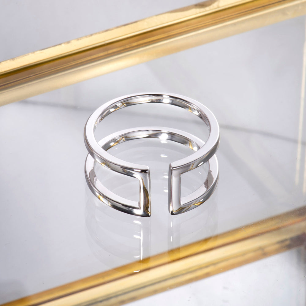 simple Parallel Bar Ring gift for her